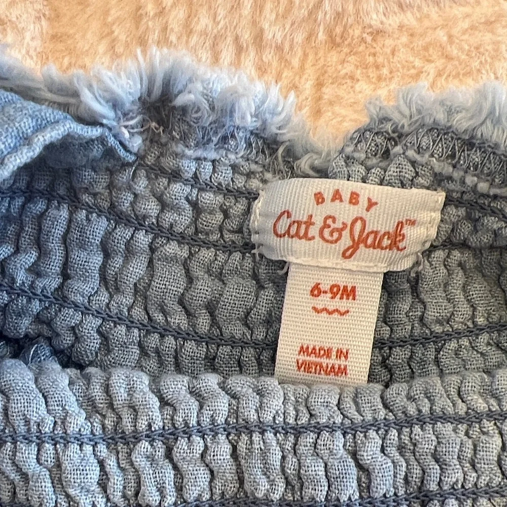 Cat & Jack Blue Top with Red Checkered Diaper Cover